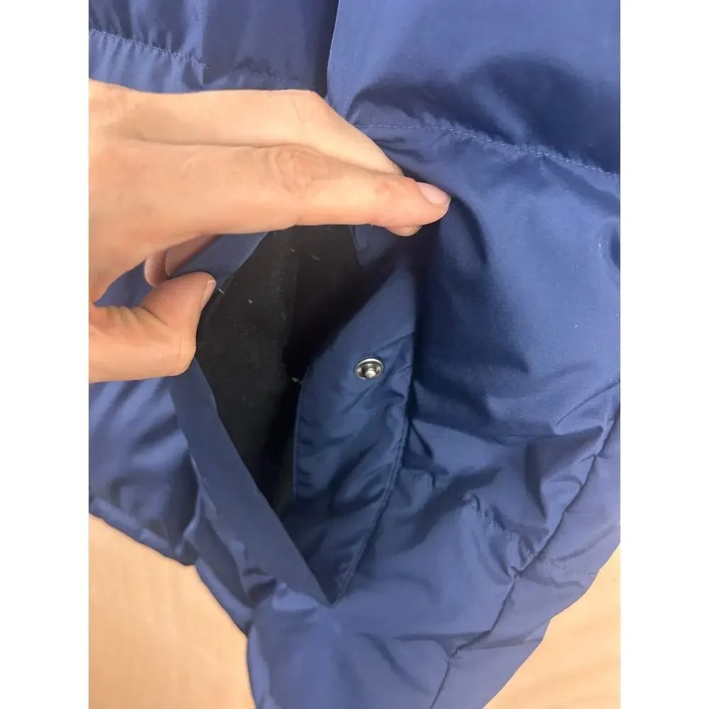 Lands’ End‎ Men’s Blue Down Puffer Vest Size L Full Zip Cold Weather
